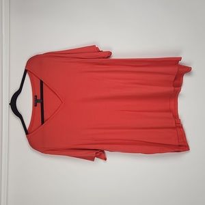 Eileen Fisher Tencel Coral V-neck T-shirt 2X. EUC. Short sleeves.